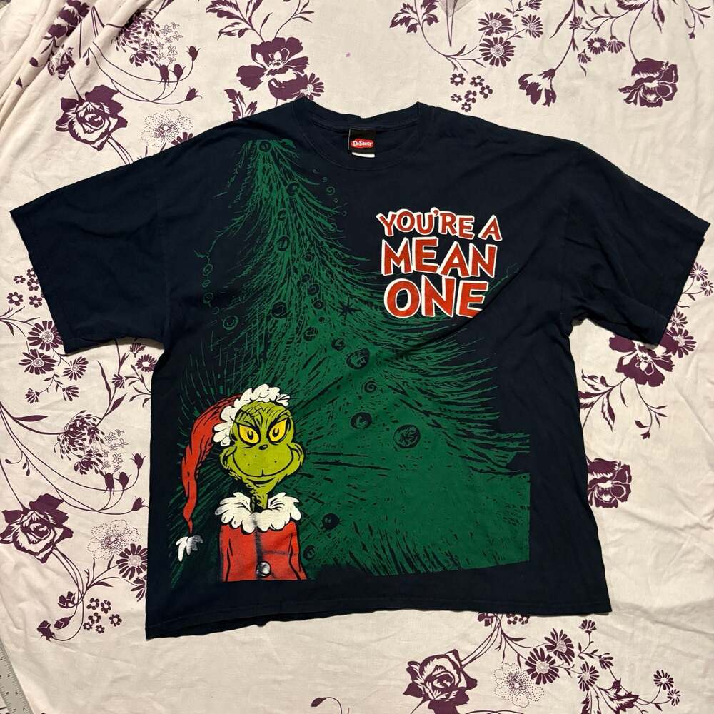 Dr. Seuss The Grinch "You're A Mean One" Graphic Black T-Shirt